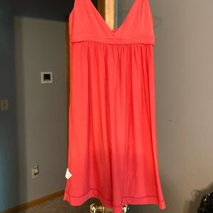 Spaghetti strap coral dress
